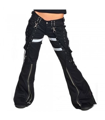 Women Gothic Flash Pants Black & White Trousers Womens Rave Pant